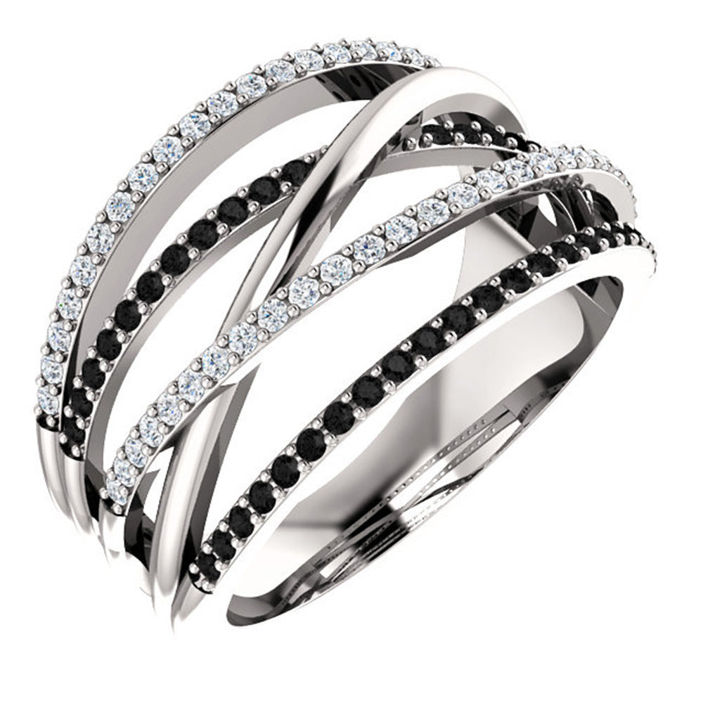 Retro Diamonds Bends Hitches Couple Stylish Rings