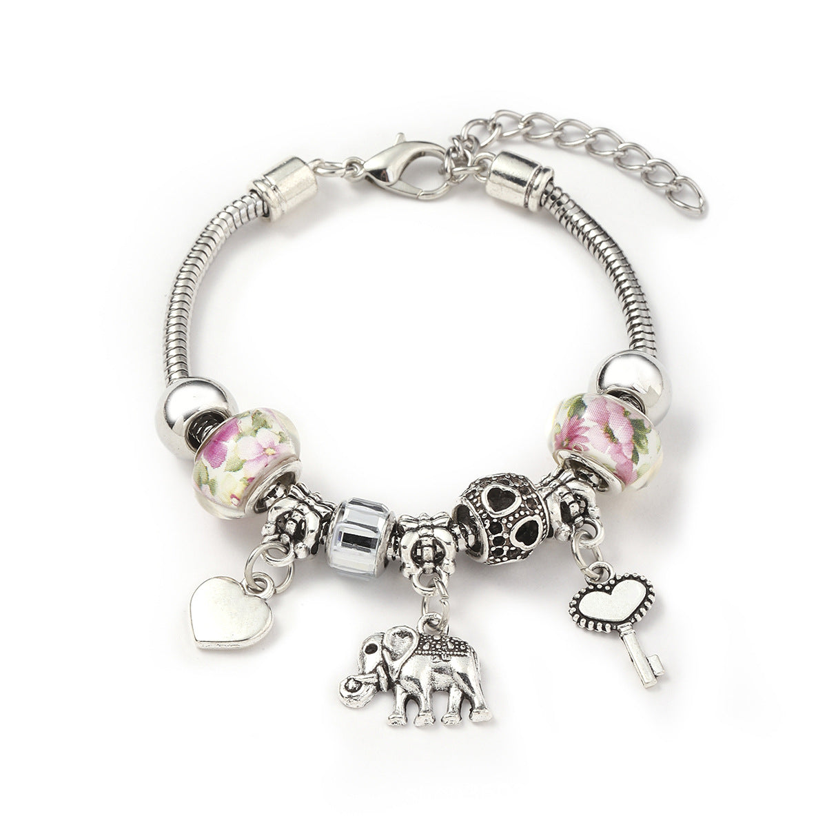 Glass Bead Small Elephant Lucky Tree Retro Transparent Bracelet