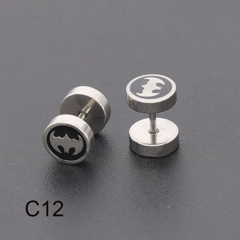 Bilateral Epoxy Titanium Steel Ear Drip Bone Fake Extender Earrings