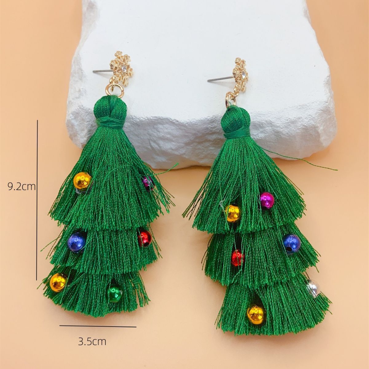 Women's Creative Christmas Fashion Colorful Tree High Sense Earrings