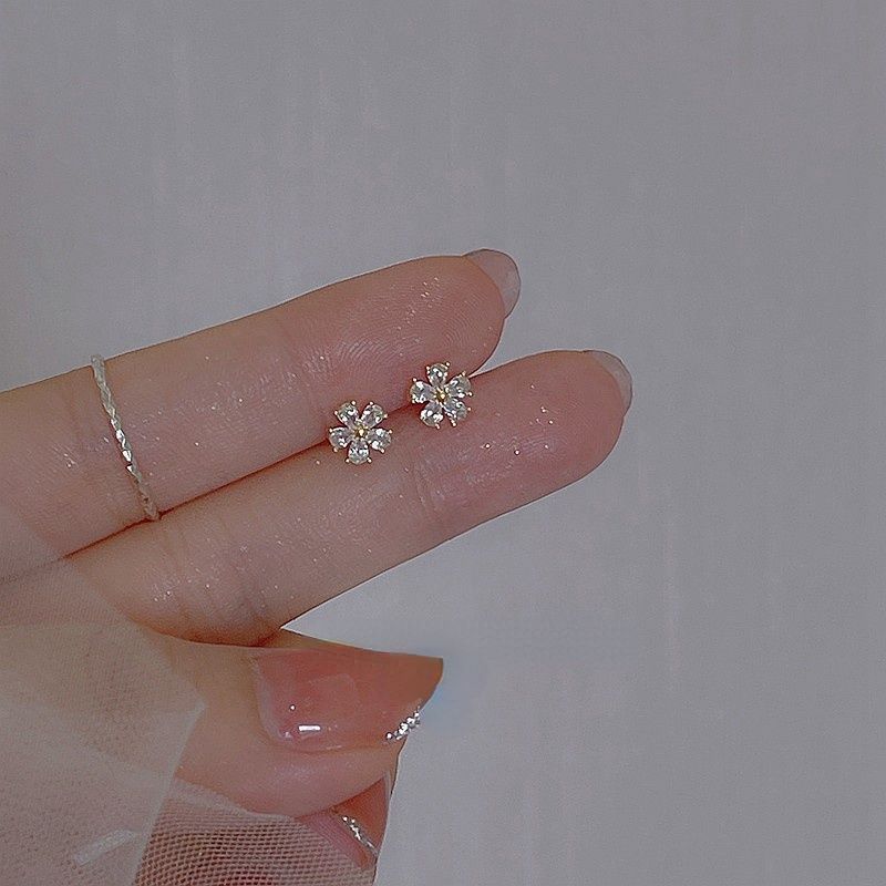 Flowers Ear Sier Pin Sleeping No Need To Take Off Earrings