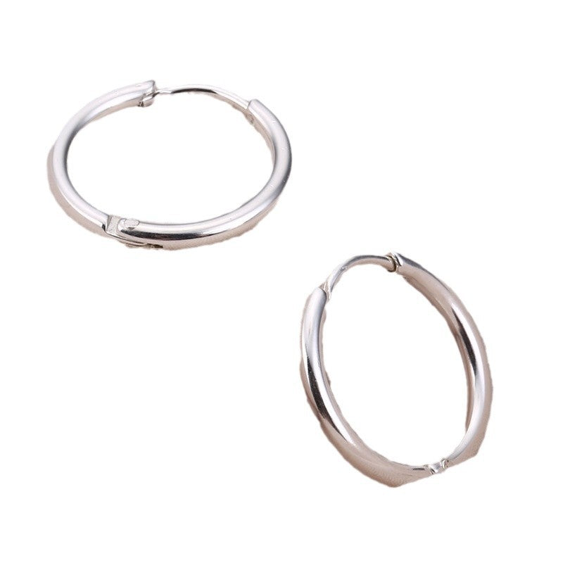 Sier Titanium Steel Coil Unisex Simple Hip Hop Fashion Earrings