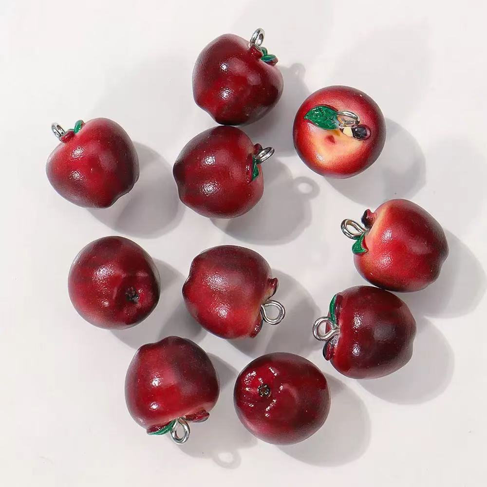 Cute Apple Christmas Synthetic Resin Scattered Beads Handmade Beaded Mobile Bracelet