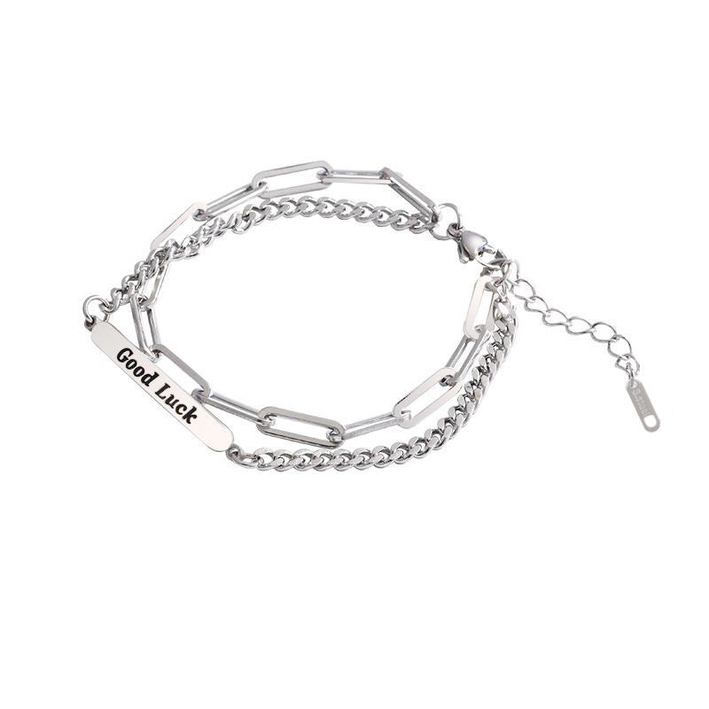 Women's Steel Geometric Simple Girlfriends Design High-grade Cold Bracelets