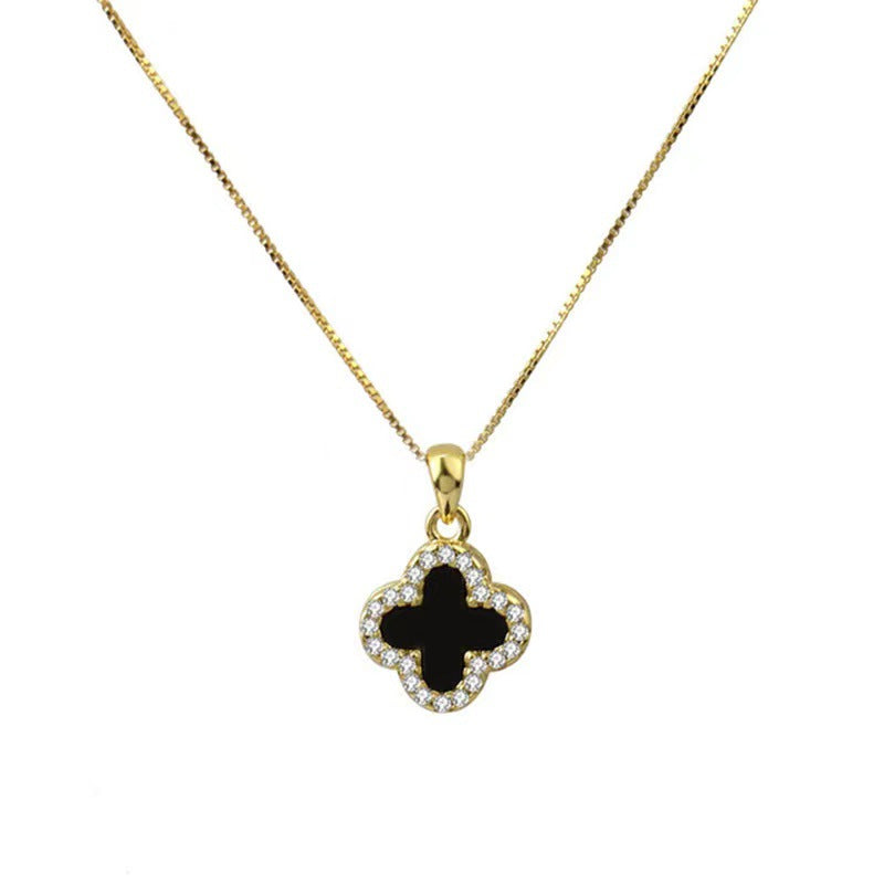 Women's Steel Clover Elegant High-grade Double-sided Shell Necklaces