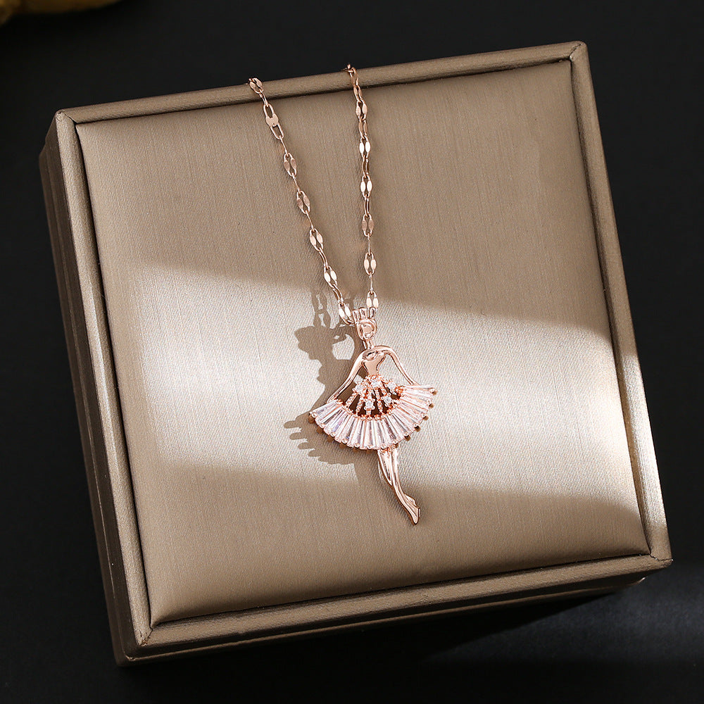 Inlaid Zircon Ballet Female Elegant High-grade Necklace