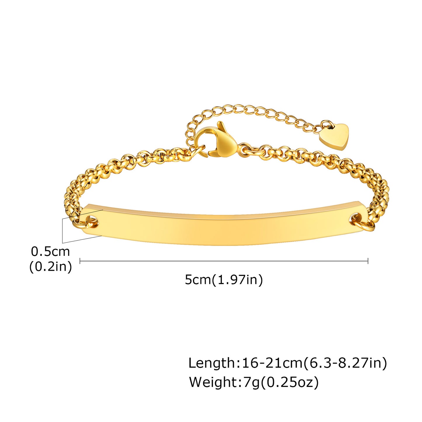 Women's & Children's Steel Curved Brace Lace Twist Chain Gold Bracelets