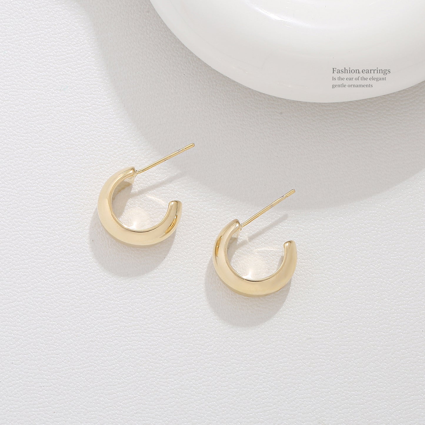 Women's Simple Glossy Shaped Sterling Sier Light Luxury Stud Earrings