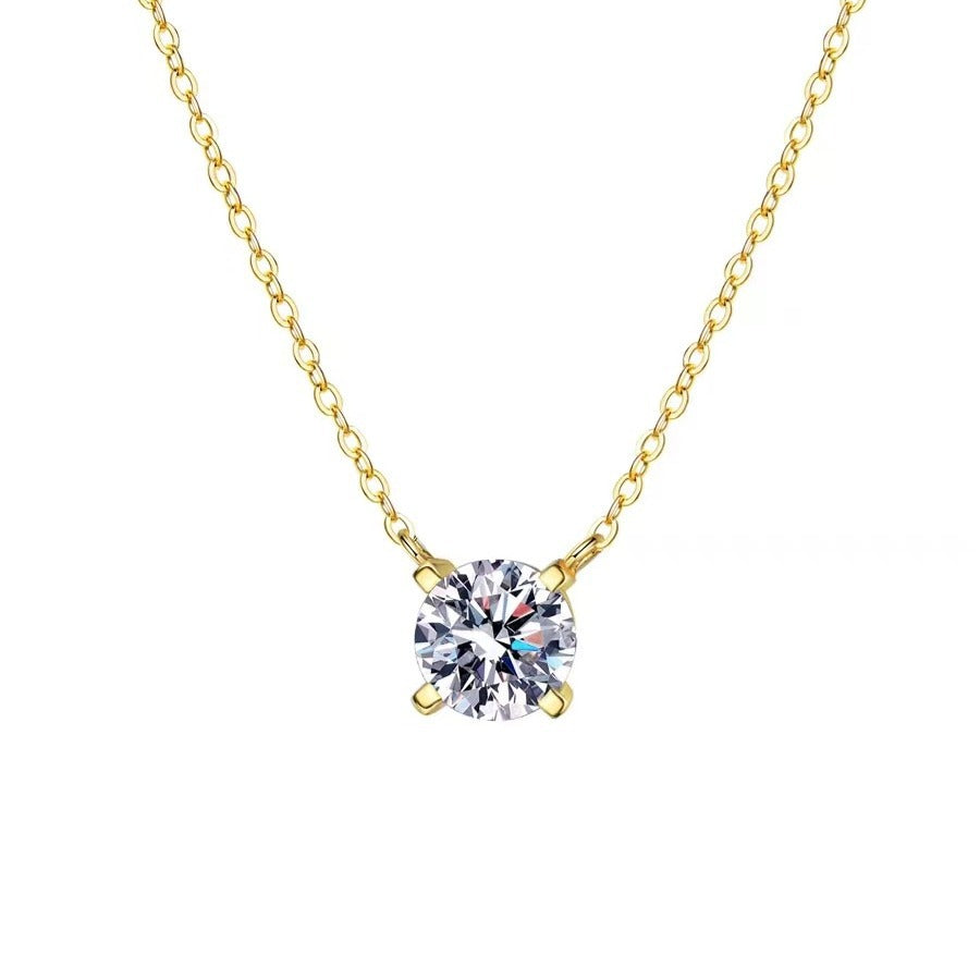 Claw Solitaire Female Simple Temperamental Moissanite Necklaces