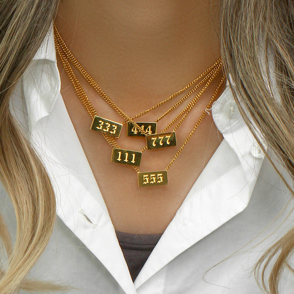 Women's Special Interest Light Luxury Angel Digital Stainless Necklace