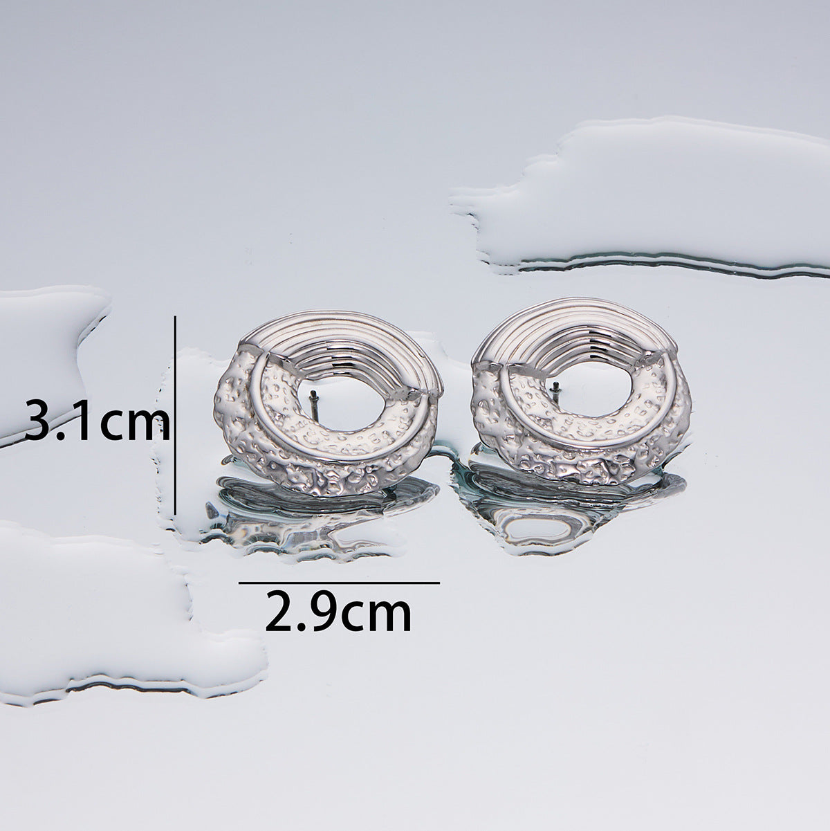 Women's Fashion Exaggerated Titanium Steel Ear High Sense Design Electroplating Stud Earrings
