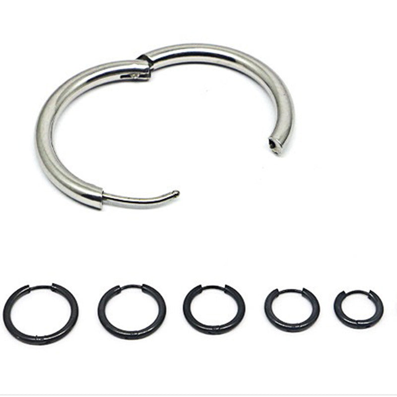 Titanium Steel Stainless Coil Fashion Circle Ear Earrings