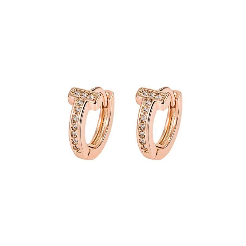Women's Letter Clip Fashionable Personalized Niche Design Earrings