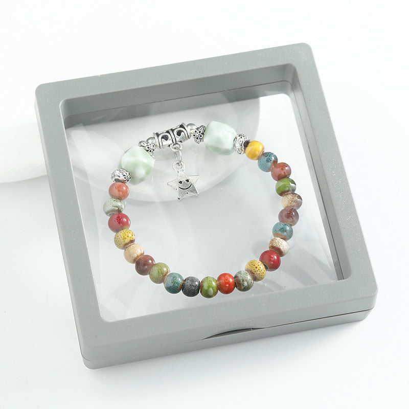 Ethnic Style Ceramic Beaded Artistic Ancient Bracelet