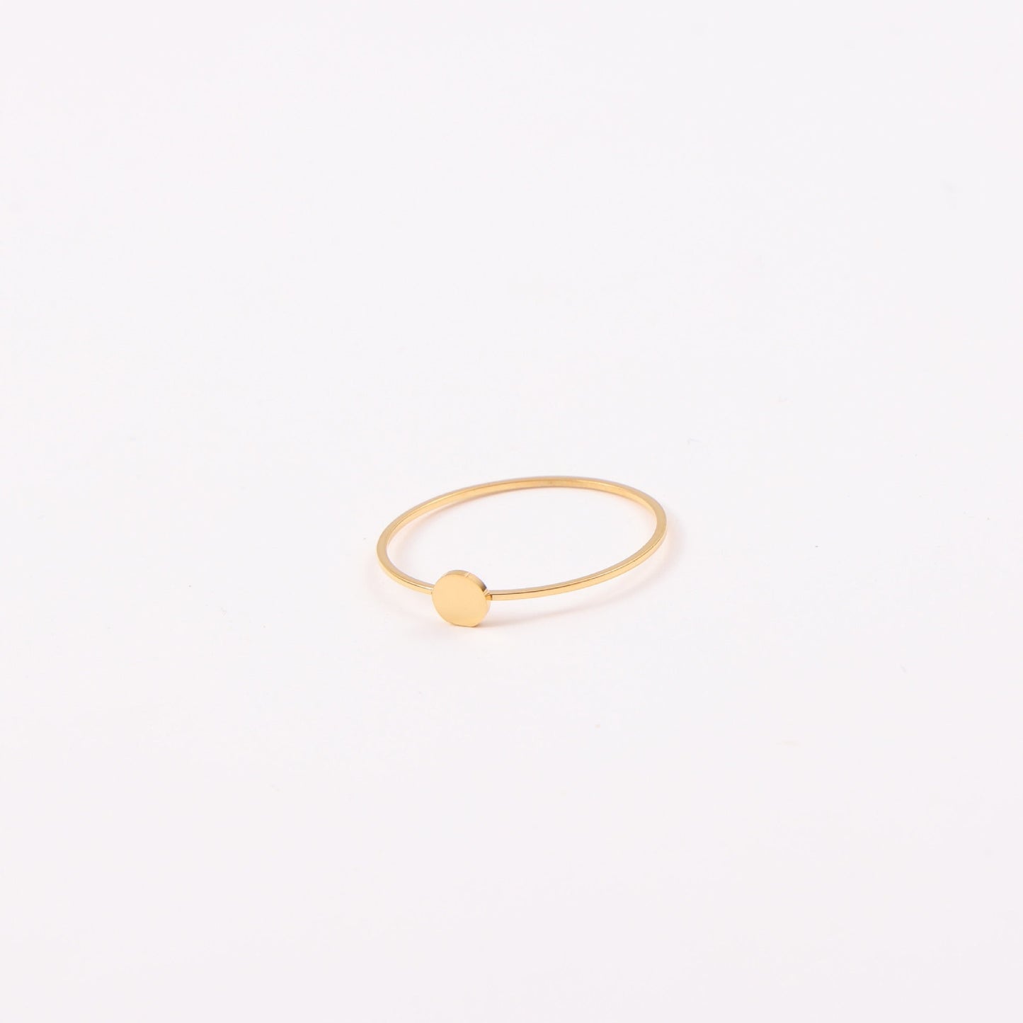 Small Round Slice Very Thin Shiny Titanium Steel Gold Bracelet