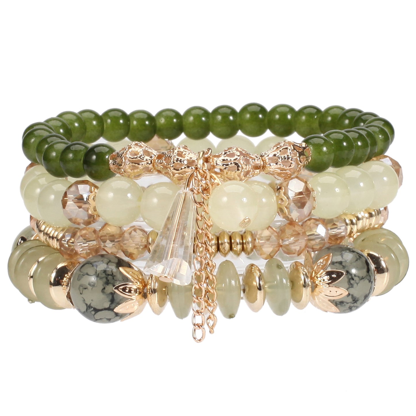 Bohemian Crystal Four Glass Elastic Exquisite Bracelet