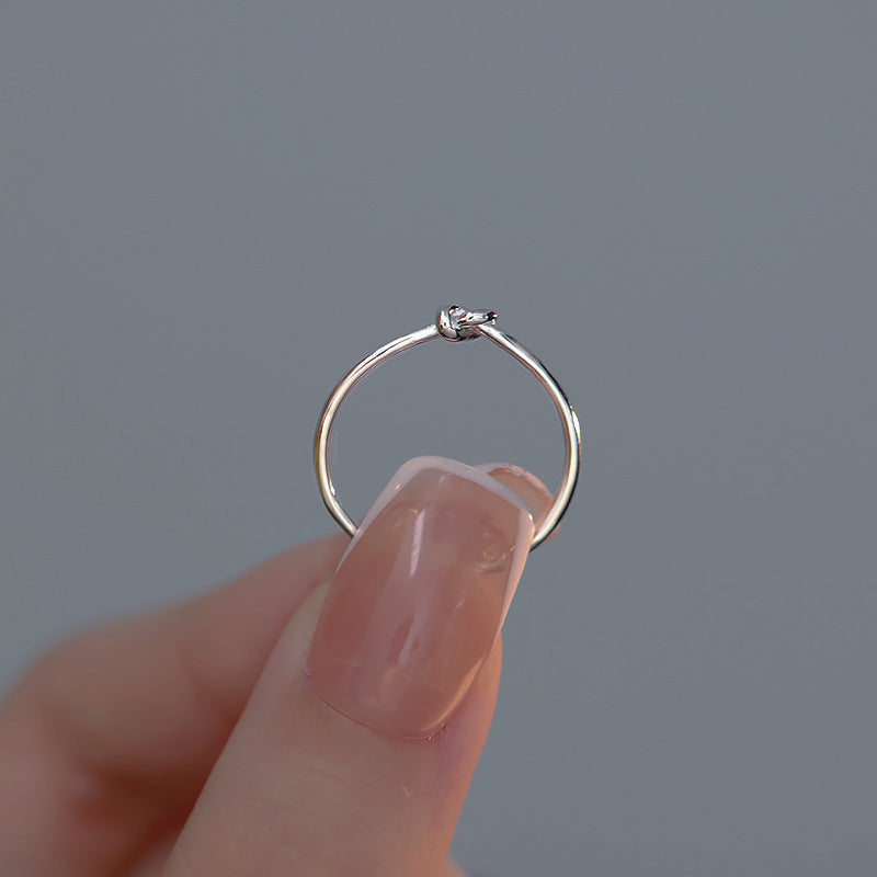Line Knotted Simple High Sense Design Korean Style Cold Rings
