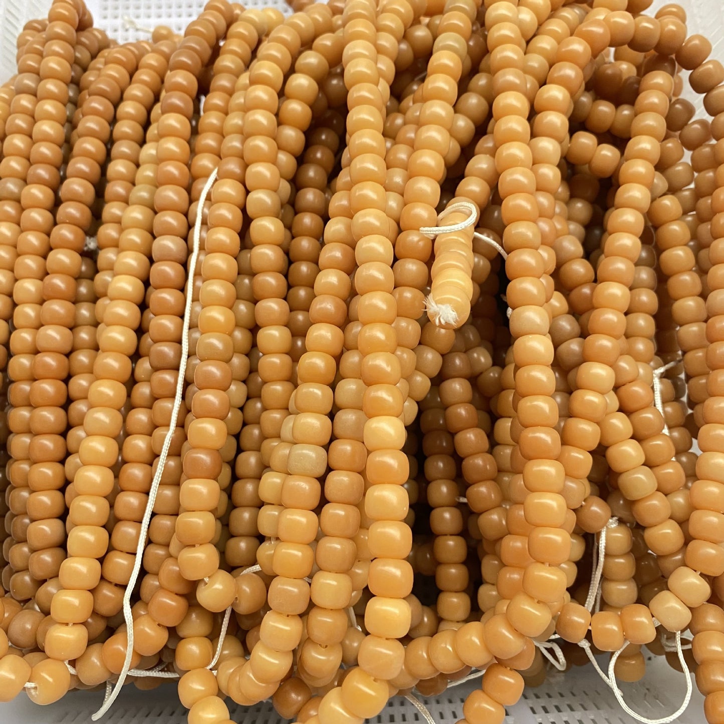 Women's & Men's White Jade Bodhi Corypha Old Barrel Beads Seed Buddha Crafts Bracelet