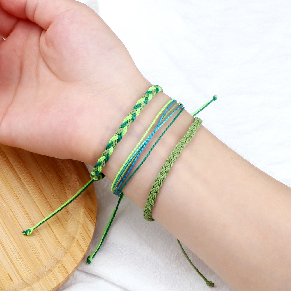 Coast Style Twin Creative Wax Line Hand Weaving Bracelet