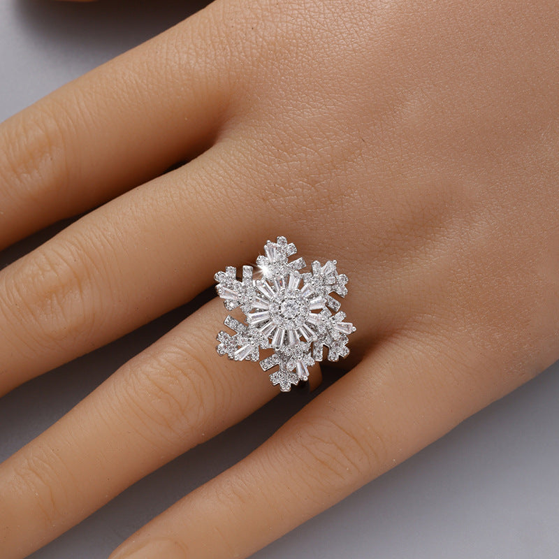 Women's Rotatable Open With Elegant Texture Adjustable Rings