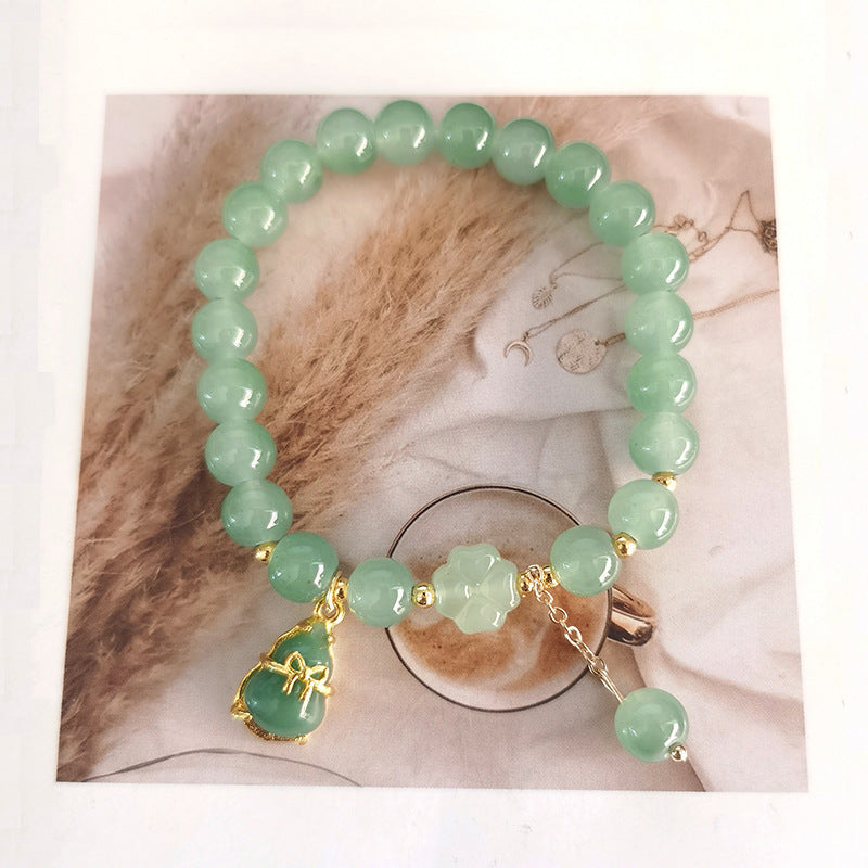 Colorful Gold Lotus Seedpod Cultural Creative Imitation Jade Scenic Bracelet