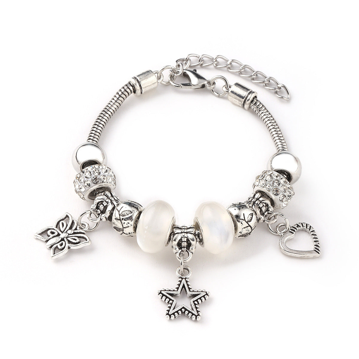 Glass Bead Small Elephant Lucky Tree Retro Transparent Bracelet