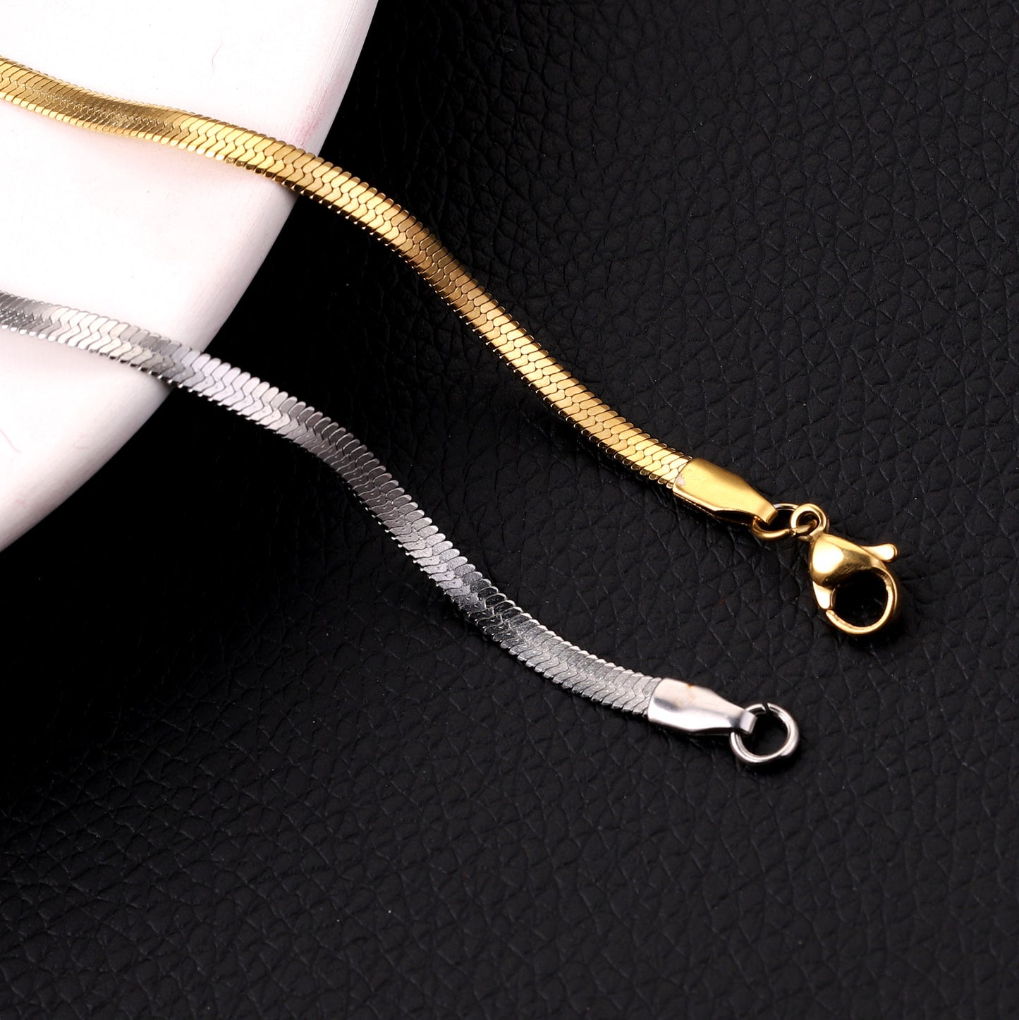 Flat Snake Chain Hip Hop Style Piece Thin Encrypted Electric Necklaces