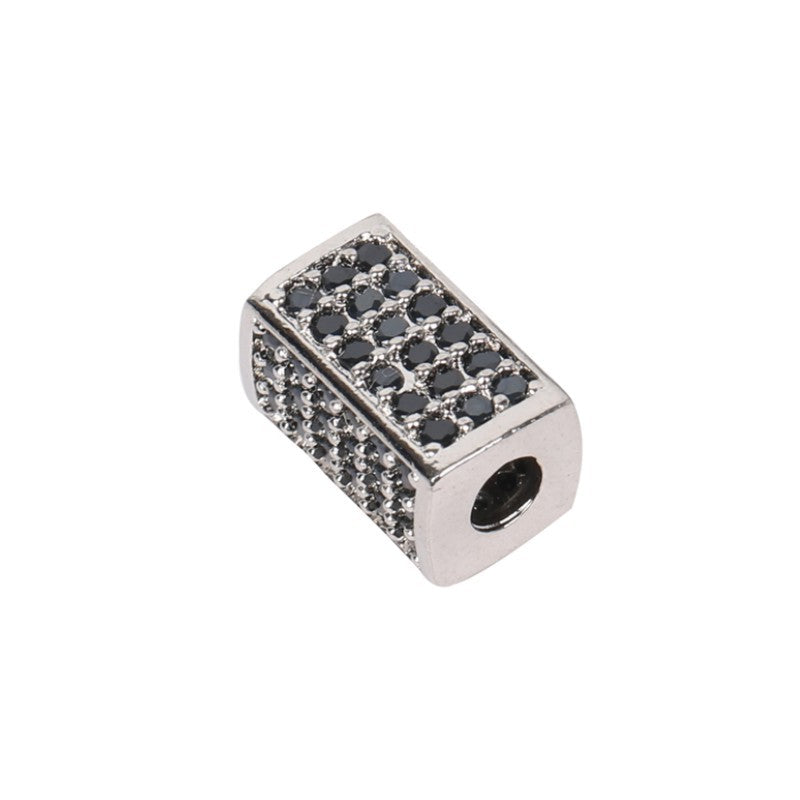 Zircon Rectangular Column Spacer Beads Brass Bracelet