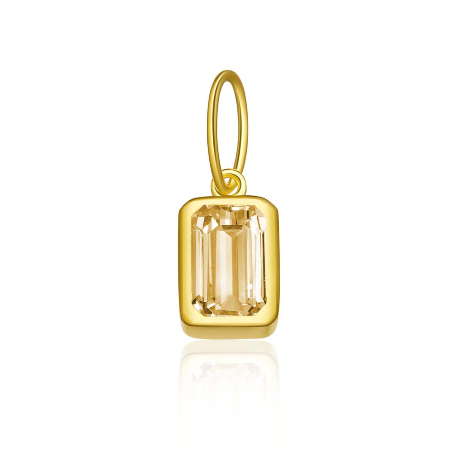 Women's Birthstone Sterling Sier Parts Square Zircon Pendants