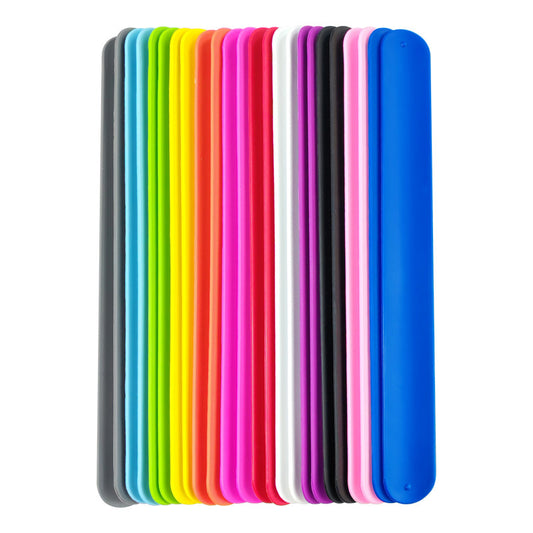 Children's Silicone Gel Slap Wristband Pat Band Wrist Strap Solid Color Rings