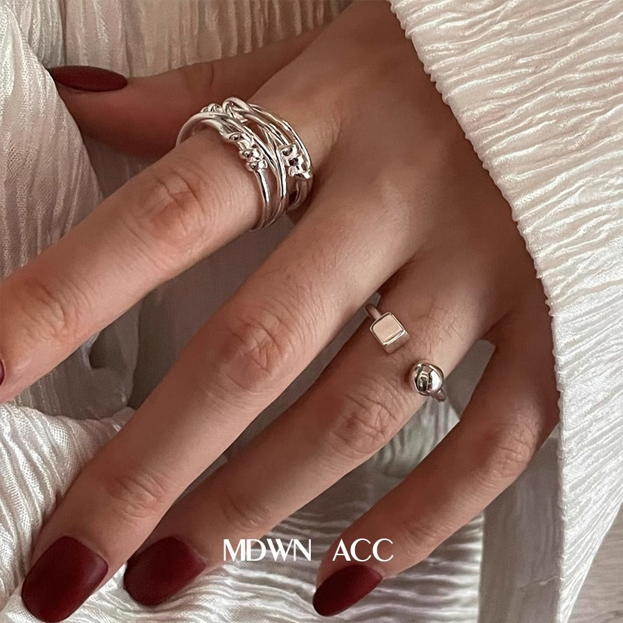 Women's Finger With Cold Personality Simple Argent Pur Rings