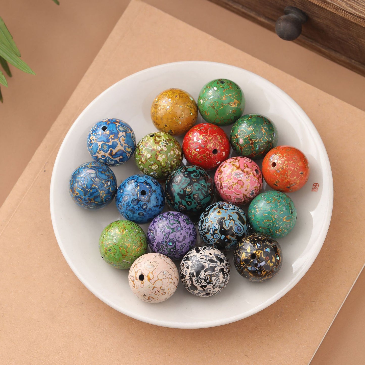 Paint Beads Size Screw Wooden Beaded Scattered Live Broadcast National Bracelets