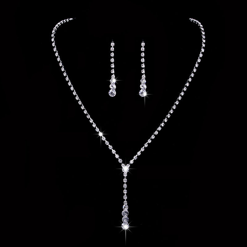 Claw Chain Rhinestone Bridal Eardrop Banquet Necklaces
