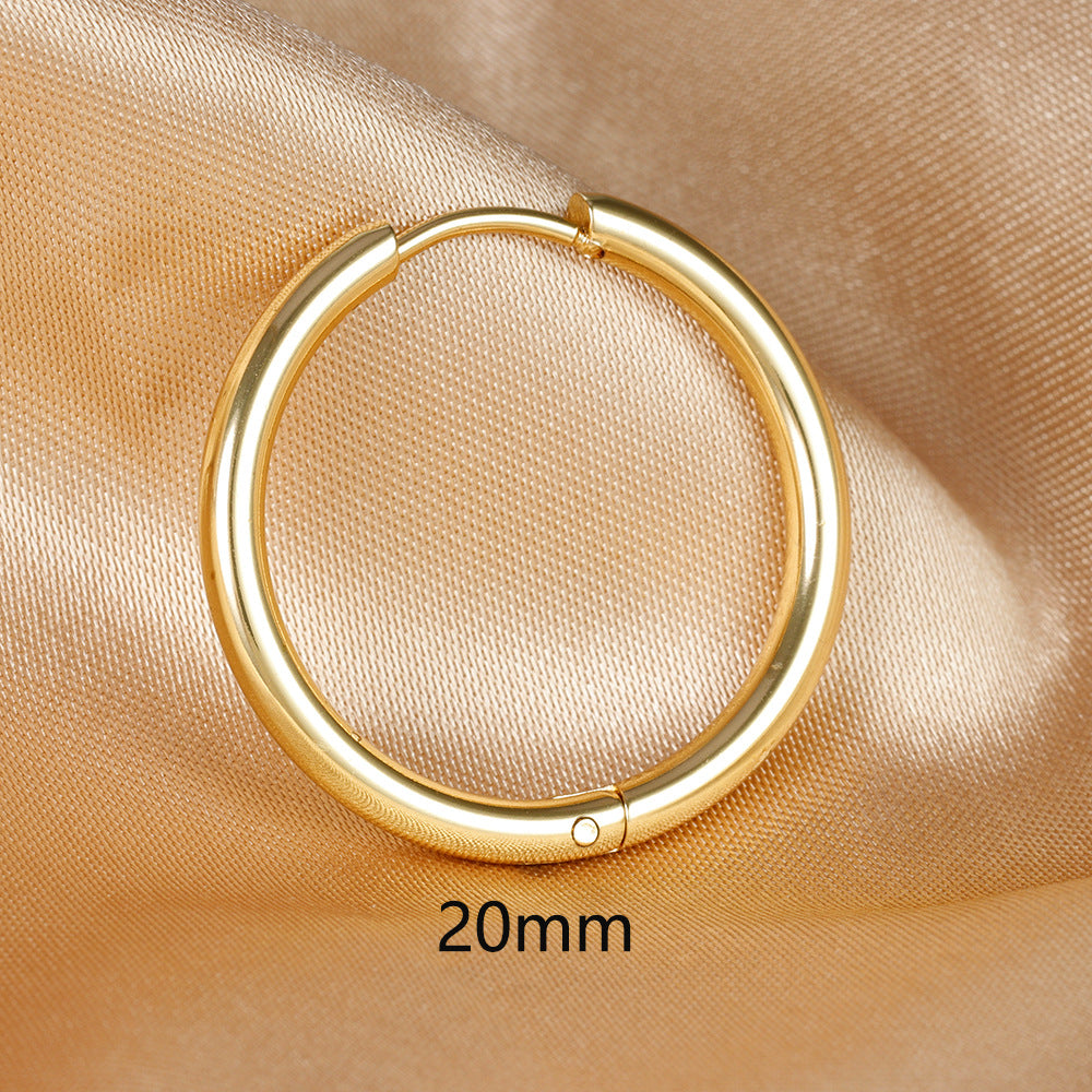 Simple Different Sizes Ear Clip Electroplated Earrings