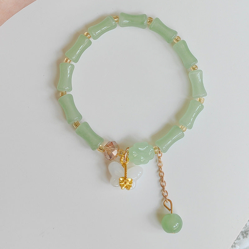 Children's Peace Buckle Bamboo Chinese Style Clover Bracelets