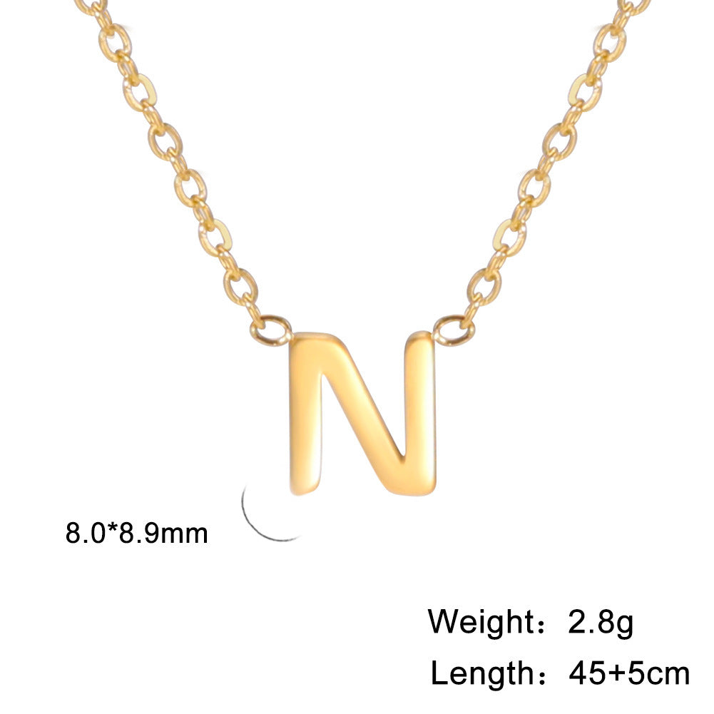 Cut Letter Titanium Steel Ornament Female Niche High Necklaces