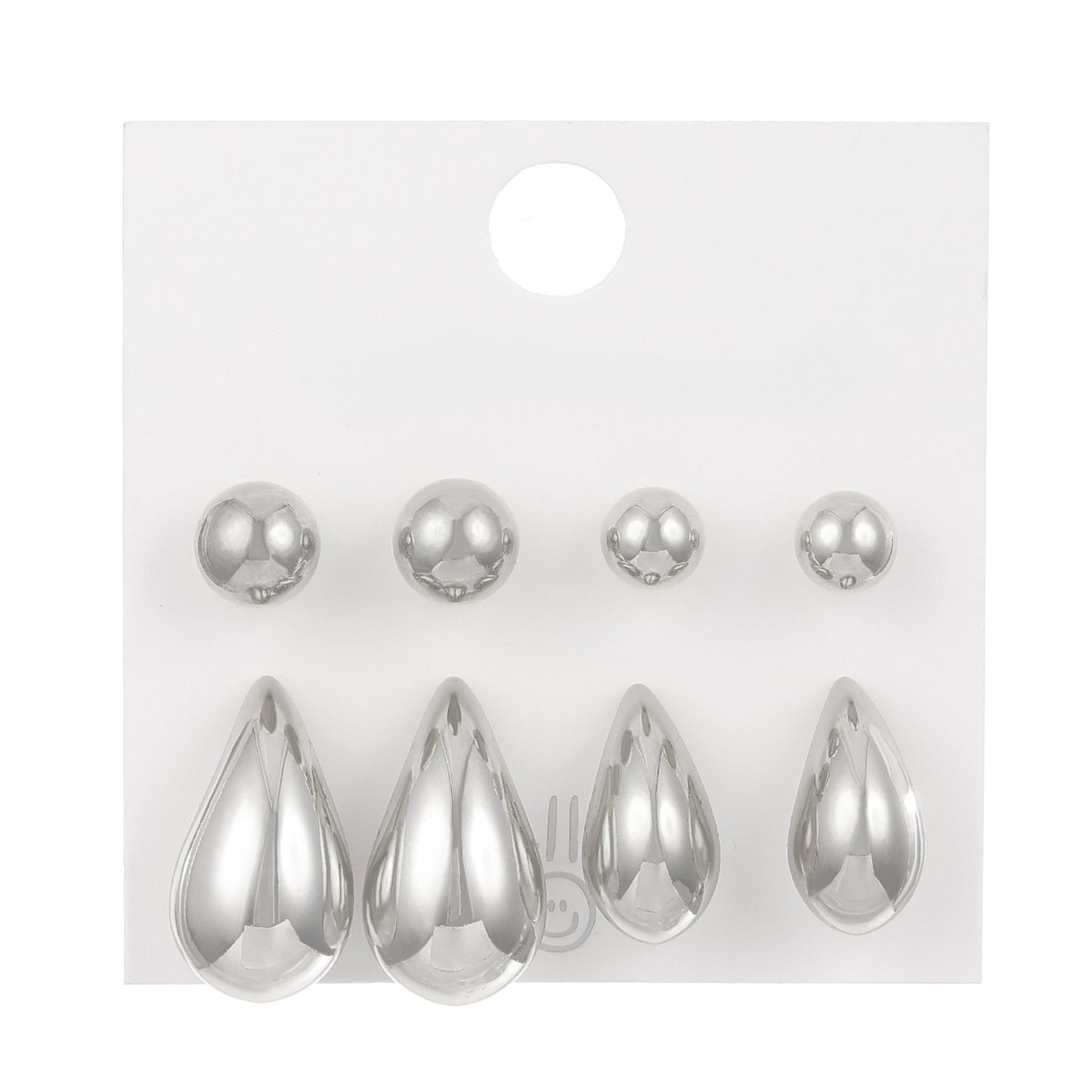 Alloy Retro Water Drop Ear Punk Simple Niche Glossy Teardrop Earrings