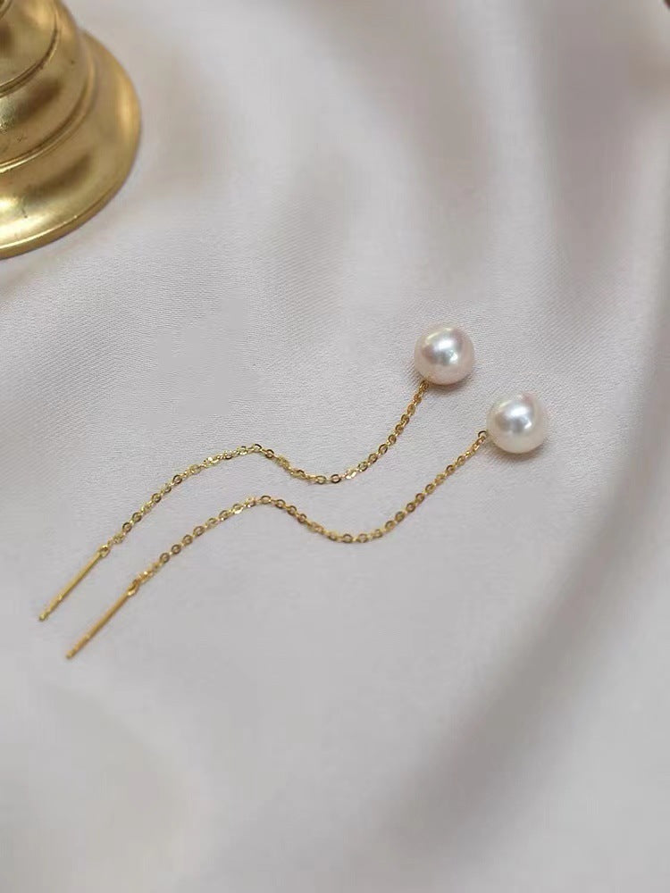 Long Fringed Pearl Trendy Korean Style Temperamental Fairy Fashionable High-grade Ear Line