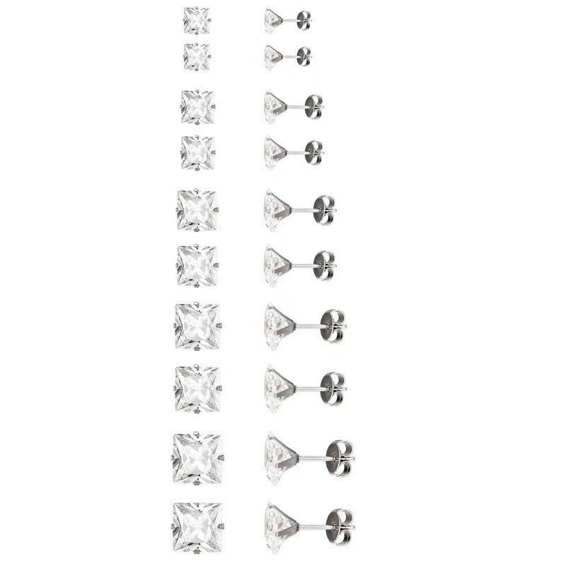 Zircon Butterfly Clasp Stylish White Black Earrings