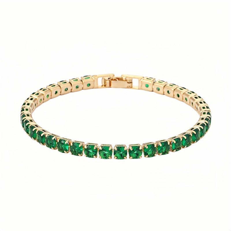 Women's & Men's Hip Hop Gold Zircon Chain Simple Bracelet
