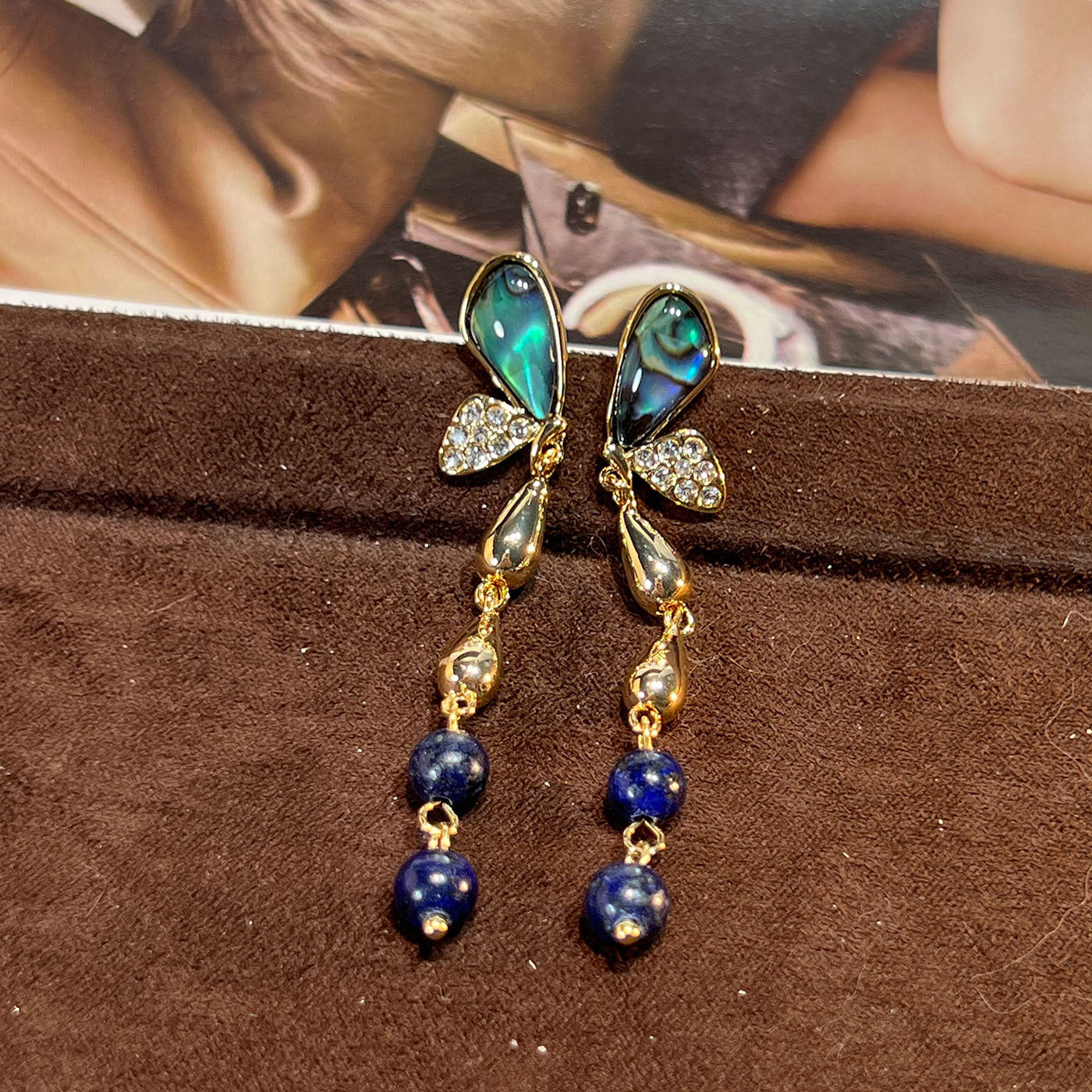 Women's Abalone Shell Series Gold Plated Environmental Protection Fashion French High-grade Earrings