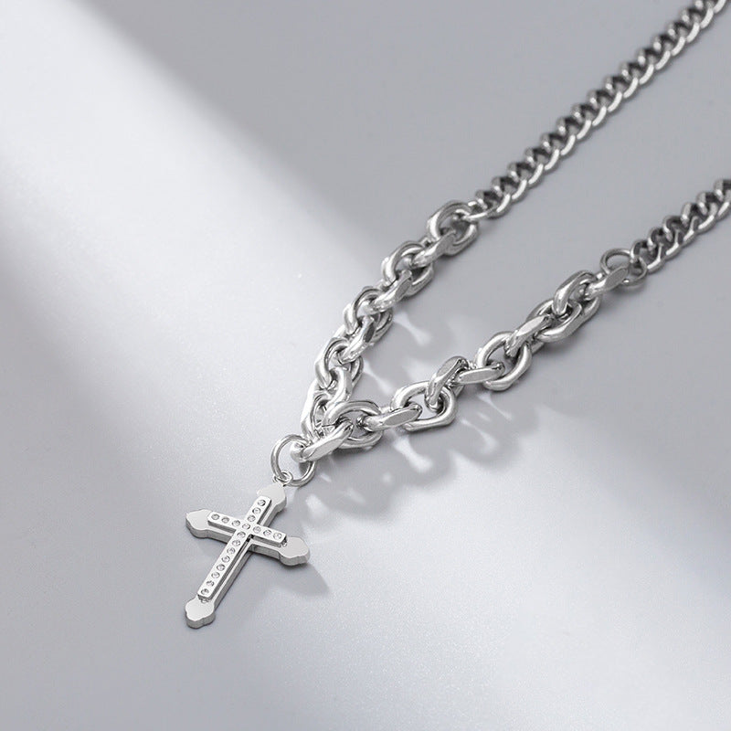 Fashion Creative Hip Hop Trend Titanium Steel Cross Necklace