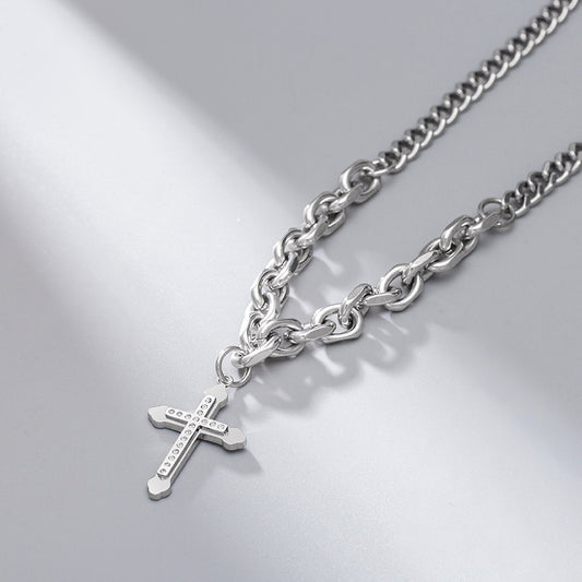 Fashion Creative Hip Hop Trend Titanium Steel Cross Necklace