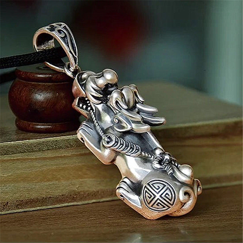 Men's Rain Heart Sutra Live Broadcast Retro Edition Pi Personality Thai Pendants