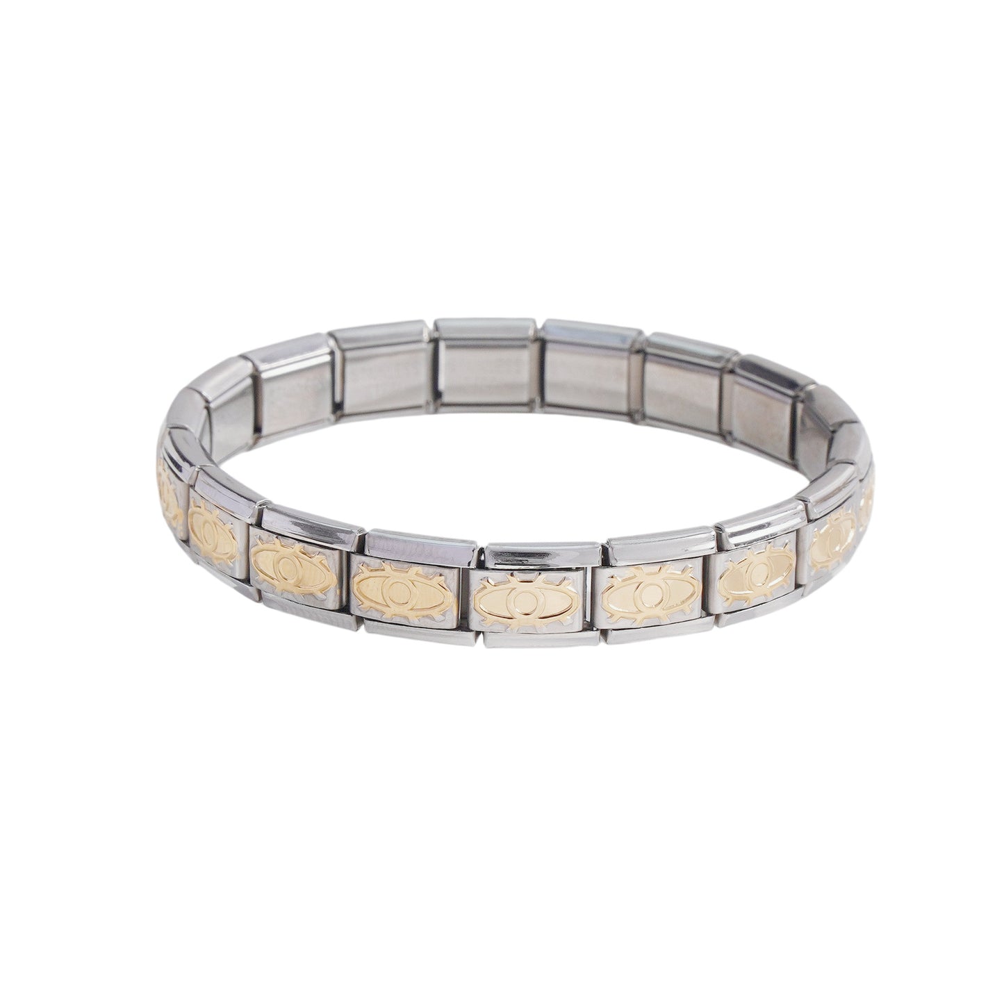 Steel Module Elastic Vacuum Plating Real Gold Bracelet
