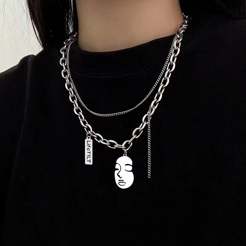 Children's English Letter Double Layer Twin Boyish Look Necklace