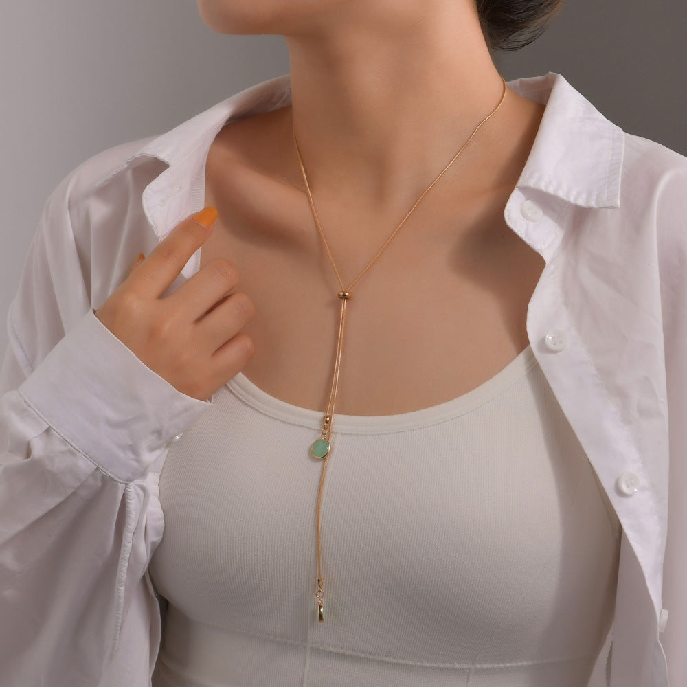 Wind Pearl Alloy Y-shaped Adjustable Suitable For Ladies Necklaces