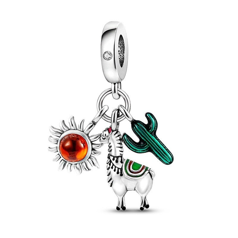 Versatile Women's Cactus Charm Sier Beads Jewelry Accessories