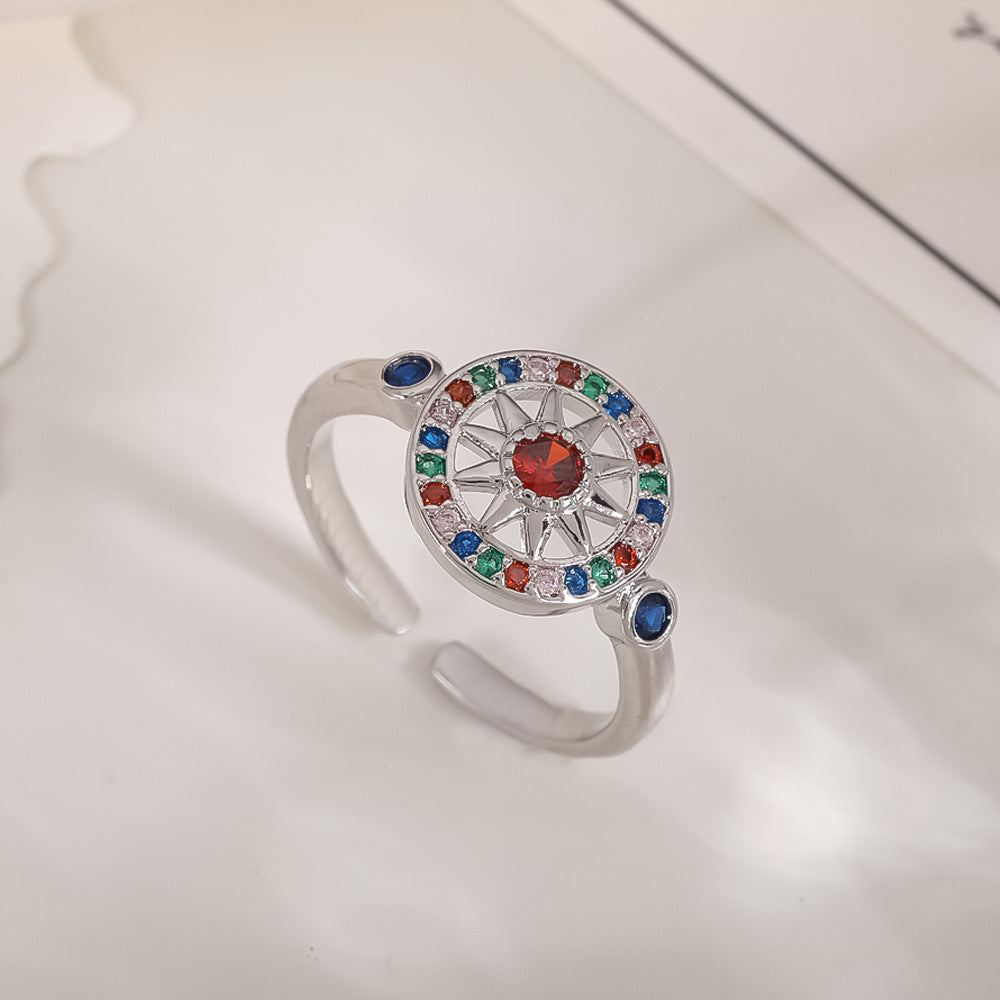 Women's Open-end Zircon Fashionable Classy Simple Cold Feeling Goddess Rings