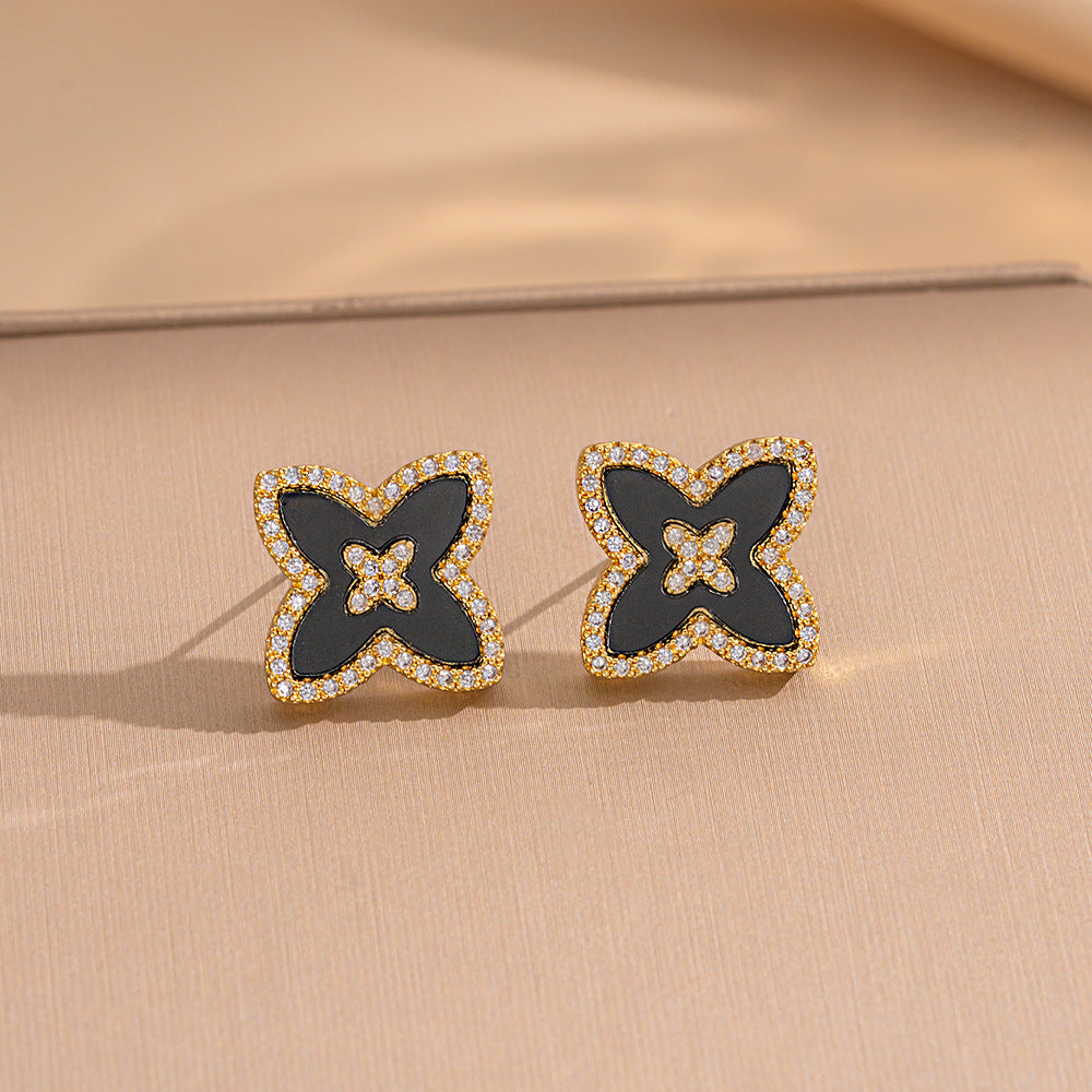 Simple Classic All Match Fashion Zircon Earrings